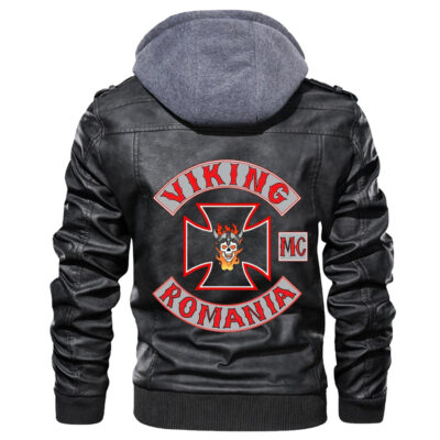 Ligerking - Reindeer Viking Vegvisir Leather Jacket A35