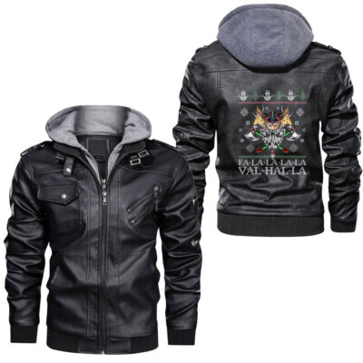 Ligerking - Viking Saying Better To Be a Wolf of Odin Than a Lamb of God Leather Jacket A35