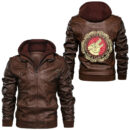 Ligerking - Viking Shield Maiden Don't Touch My Coffee Leather Jacket A35