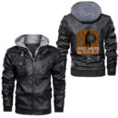 Ligerking - Viking Ship Retro Vintage 80s Style Leather Jacket A35