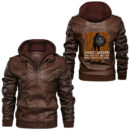 Ligerking - Viking Ship Retro Vintage 80s Style Leather Jacket A35
