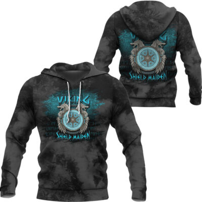 Ligerking Hoodie - Viking Shield Maiden Female Norse Hoodie A7
