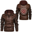 Ligerking - Viking Symbol Art Leather Jacket A35