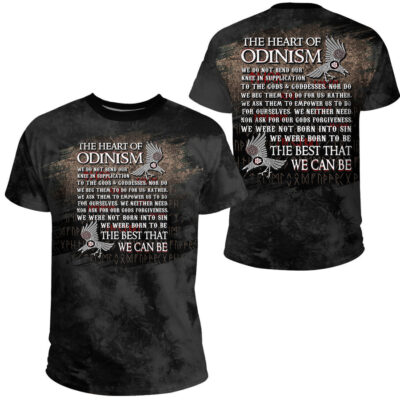 Ligerking - Viking The heart of Odinism T-Shirt A7
