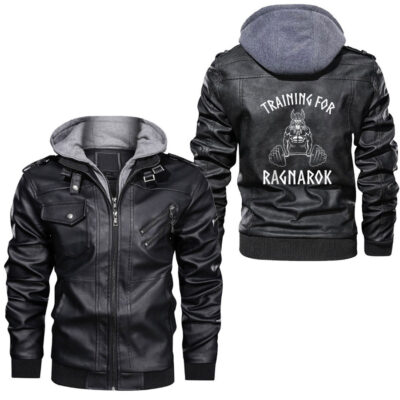 Ligerking - Viking Ugly Sweater Christmas Leather Jacket A35