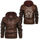 Ligerking - Viking Warrior That which doesnt kill me Veteran Leather Jacket A35