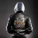 Ligerking - Viking With Axe And Shield Leather Jacket A35