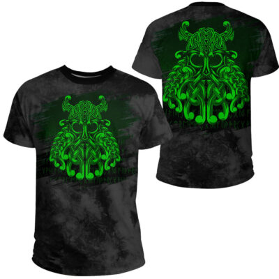 Ligerking - Vikings Odin Valhalla Green T-Shirt A7