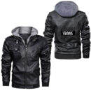 Ligerking - Vikings Vegvisir Odin with Hugin und Munin Nordic Viking Leather Jacket A35