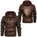 Ligerking - Vintage Vikings celtic mythology mystical owl symbolism run Leather Jacket A35