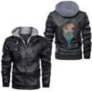 Ligerking - Vintage Vikings celtic mythology Odins Raven Hugin munin Leather Jacket A35