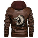 Ligerking - Viking Bear Tattoo Hand Leather Jacket A35