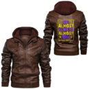Ligerking - We Almost Always Almost Win Funny Vikings Leather Jacket A35