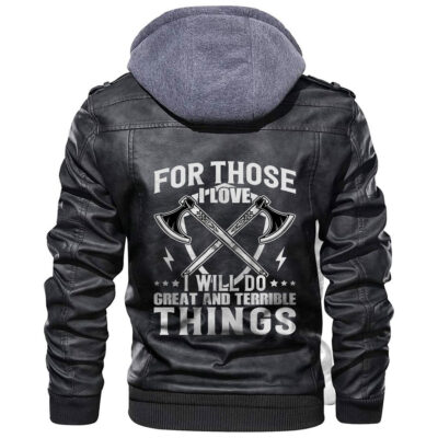 Ligerking Jacket - Viking No Pain No Gain Leather Jacket A31