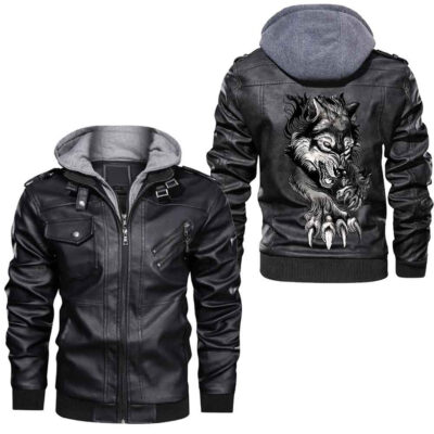 Ligerking - Wolf Fenrir Lead Leather Jacket A35