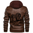 Ligerking - Wolf Viking Tattoo Leather Jacket A35