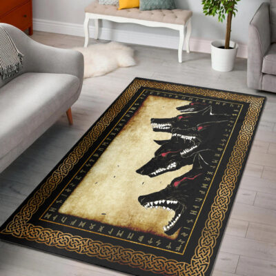 Ligerking Area Rug - Wolves Red Eye Area Rug A35