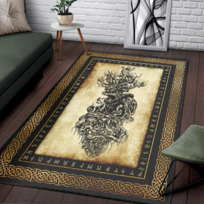 Ligerking Area Rug - Yggdrasil Heart Tattoo Area Rug A35