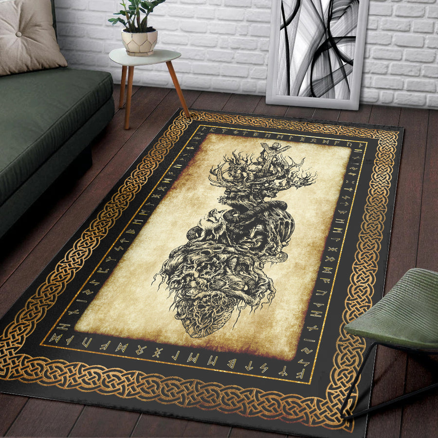 Ligerking Area Rug - Yggdrasil Heart Tattoo Area Rug A35