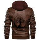 Ligerking - Yggdrasil Black and White Leather Jacket A35