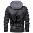 Ligerking - Yggdrasil Black and White Leather Jacket A35