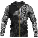 Ligerking Zip Hoodie Raven Mjolnir Yggdrasil Cyan A35