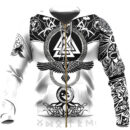 Ligerking Hoodie - Ouroboros Raven and Valknut Tattoo A35