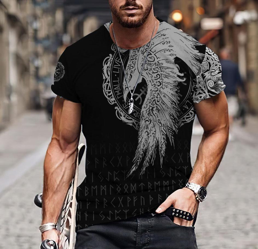 Ligerking Clothing - Viking Raven Tattoo T-Shirt