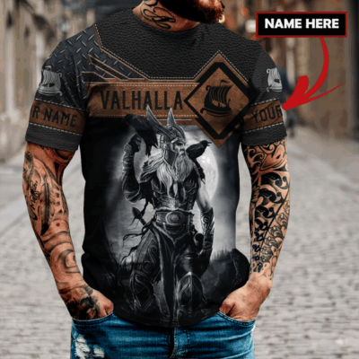 Custom Ligerking Clothing - Personalized Odin Valhalla Viking T-Shirt