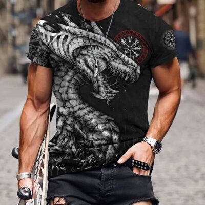 Ligerking Clothing - Viking Dragon, Vegvisir T-Shirt - New