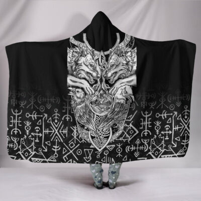 Ligerking Hooded Blanket Wolf And Raven Special A21
