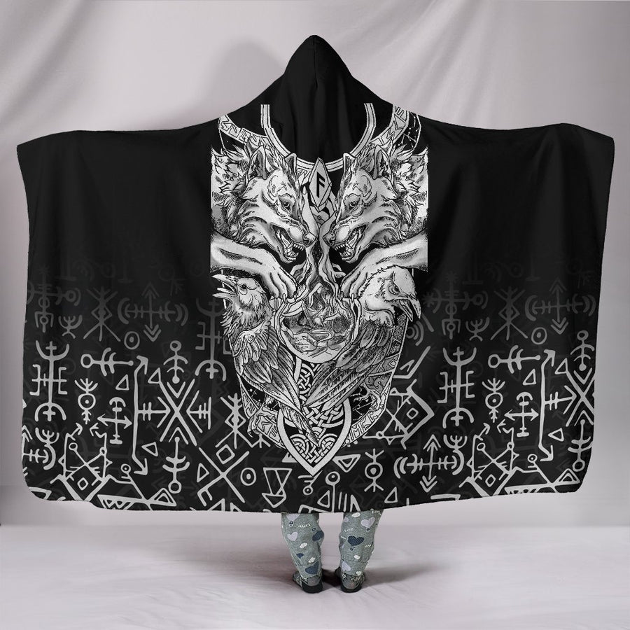 Ligerking Hooded Blanket Wolf And Raven Special A21