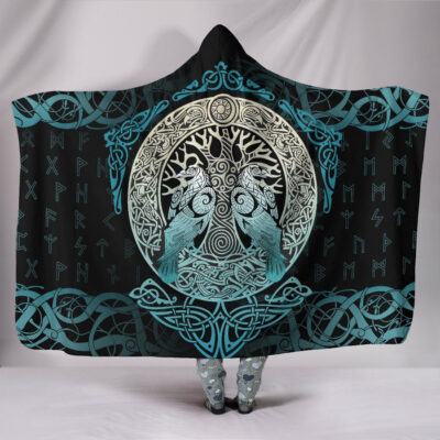 Ligerking Hooded Blanket Yggdrasil and Ravens A7