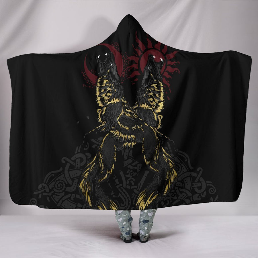 Ligerking The Wolves Skoll and Hati Hooded Blanket A7