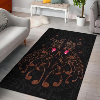 Ligerking Area Rug, Odin God Furthark Tattoo Special A31