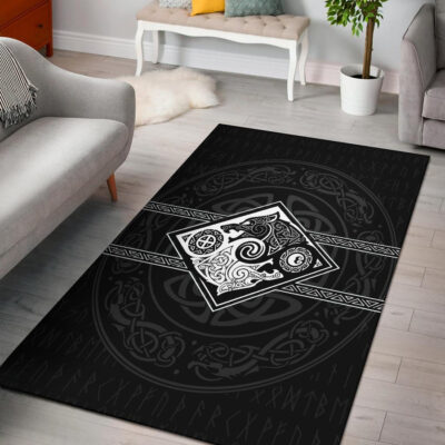 Vikings Area Rug The Wolves ,Skoll And Hati A31