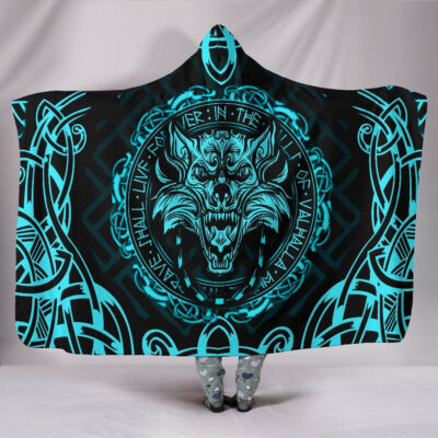 Ligerking Hooded Blanket - Fenrir Viking Cyan 3D A27