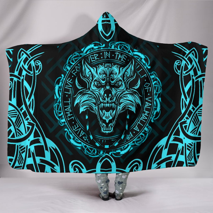 Ligerking Hooded Blanket - Fenrir Viking Cyan 3D A27
