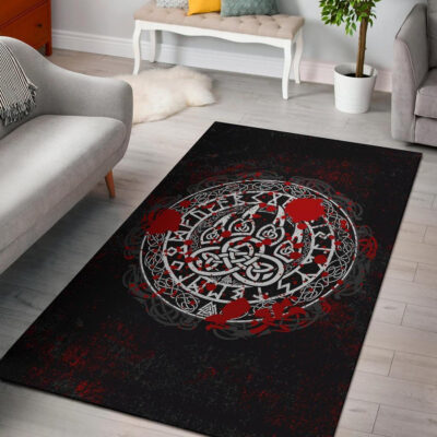 Ligerking Area Rug - Viking Bear Claws Blood Tattoo A27