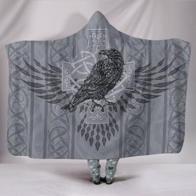 Ligerking Hooded Blanket - Odin's Celtic Raven - Scandinavian Tattoo A27