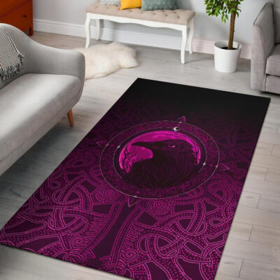 Ligerking Area Rug, Ethnic Odin Raven Pink A31