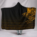 Ligerking Hooded Blanket - The Raven Of Odin Rune, Gold A27