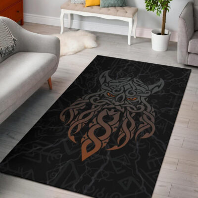 Ligerking Area Rug, Odin God Furthark Tattoo Special A31