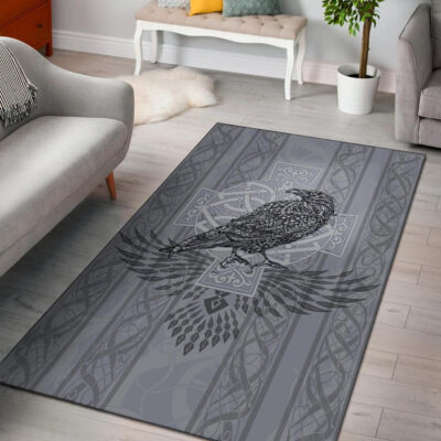 Ligerking Area Rug - Odin's Celtic Raven - Scandinavian Tattoo A27
