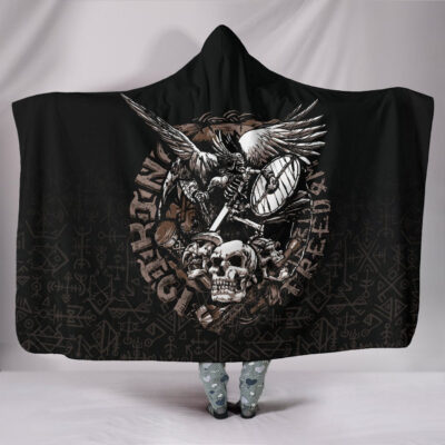 Ligerking Warrior Tattoo Odin Hooded Blanket A27