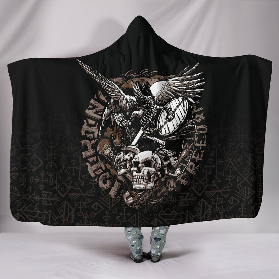 Ligerking Warrior Tattoo Odin Hooded Blanket A27