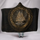 Ligerking Hooded Blanket Celtic And Valknut and Tree of Life Yggrdrasil A7