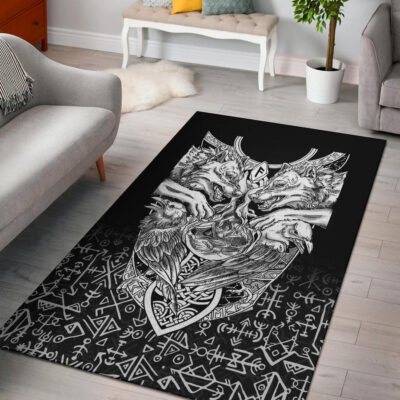 Ligerking Area Rug Wolf And Raven Special A21