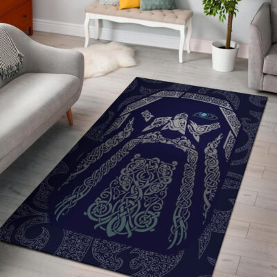 Viking Area Rug Odin God Tattoo A27