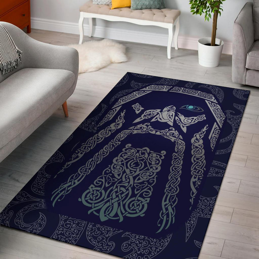 Viking Area Rug Odin God Tattoo A27